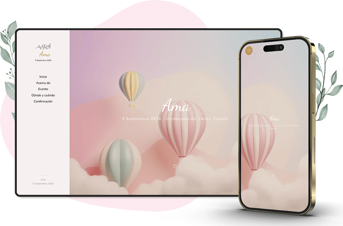 Plantilla de invitación online de Bautizo: Angelic