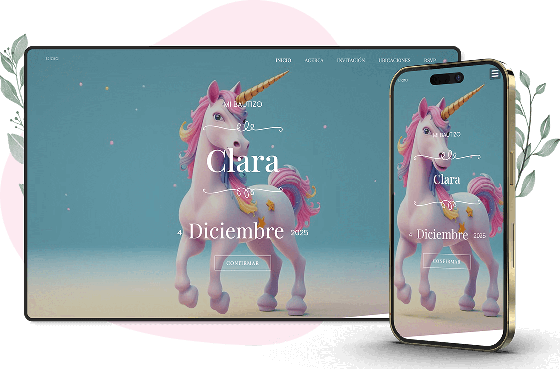 Plantilla de invitación online de Bautizo: Light