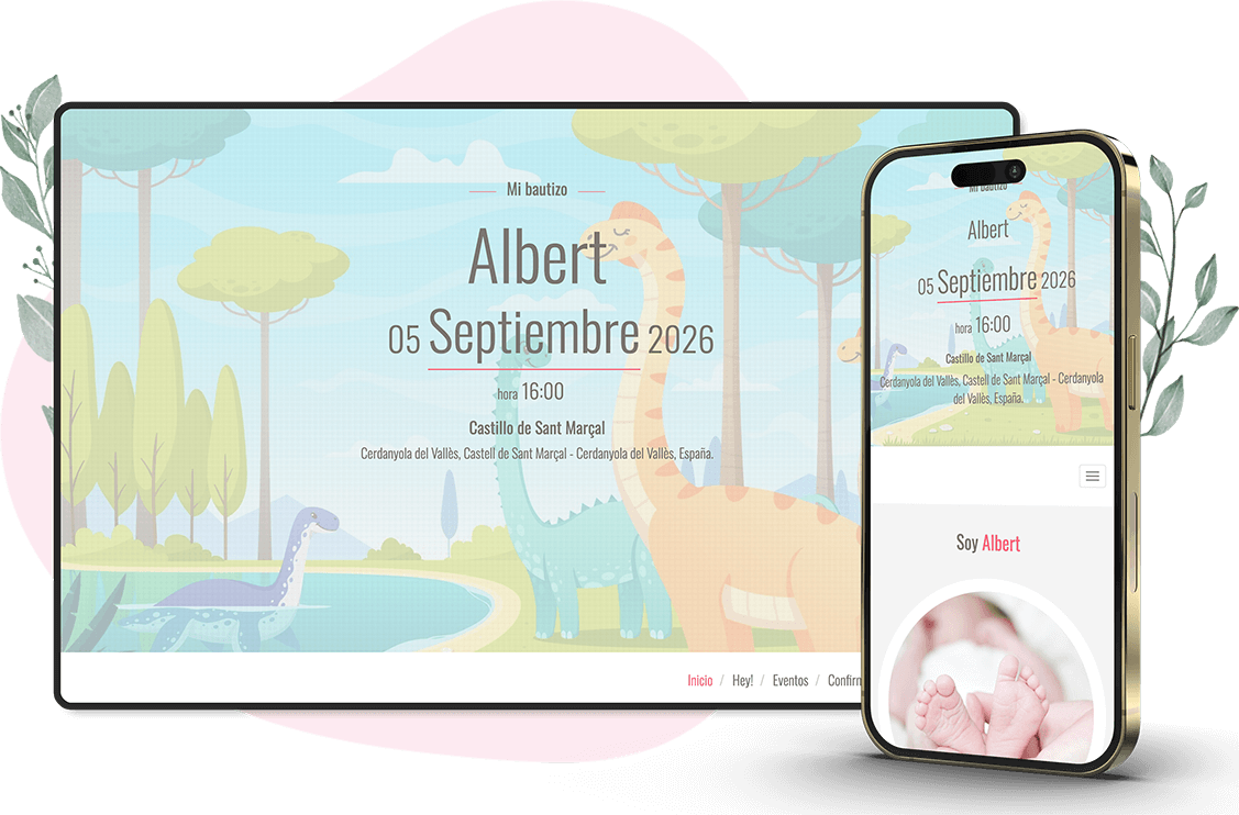 Plantilla de invitación online de Bautizo: Pure