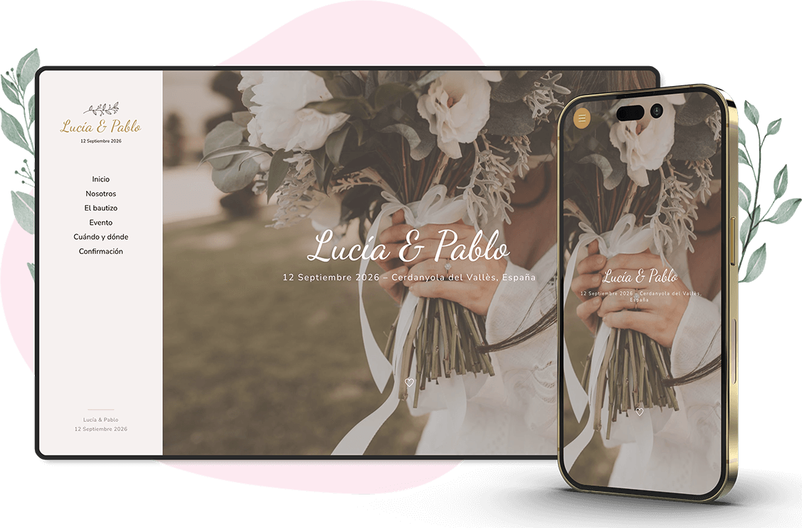 Plantilla de invitación online de Boda y Bautizo: Miracle