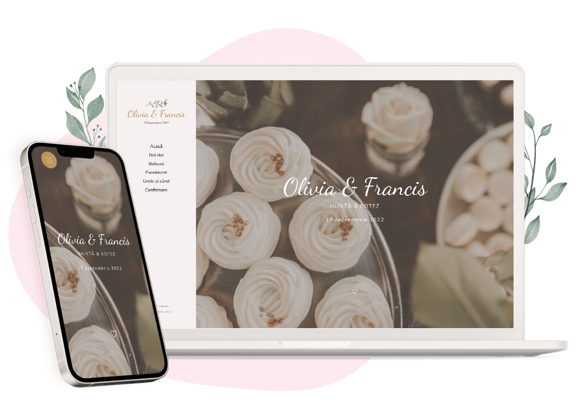 Plantilla de invitación online de Boda y Bautizo: Miracle