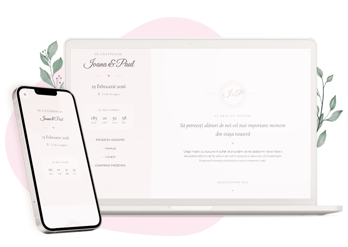 Invitación de boda online — plantilla Glass