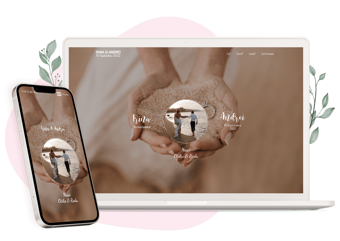 Plantilla de invitación online de Boda: Purple flowers