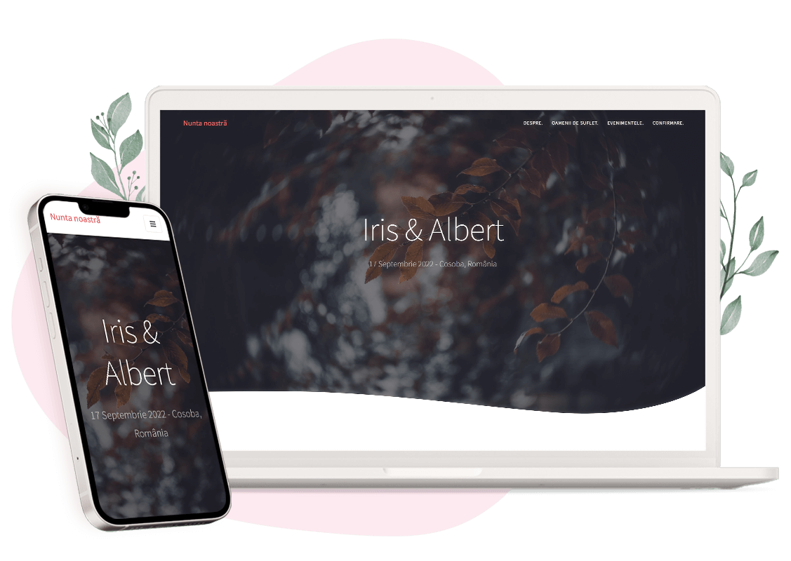 Plantilla de invitación online de Boda: Romance