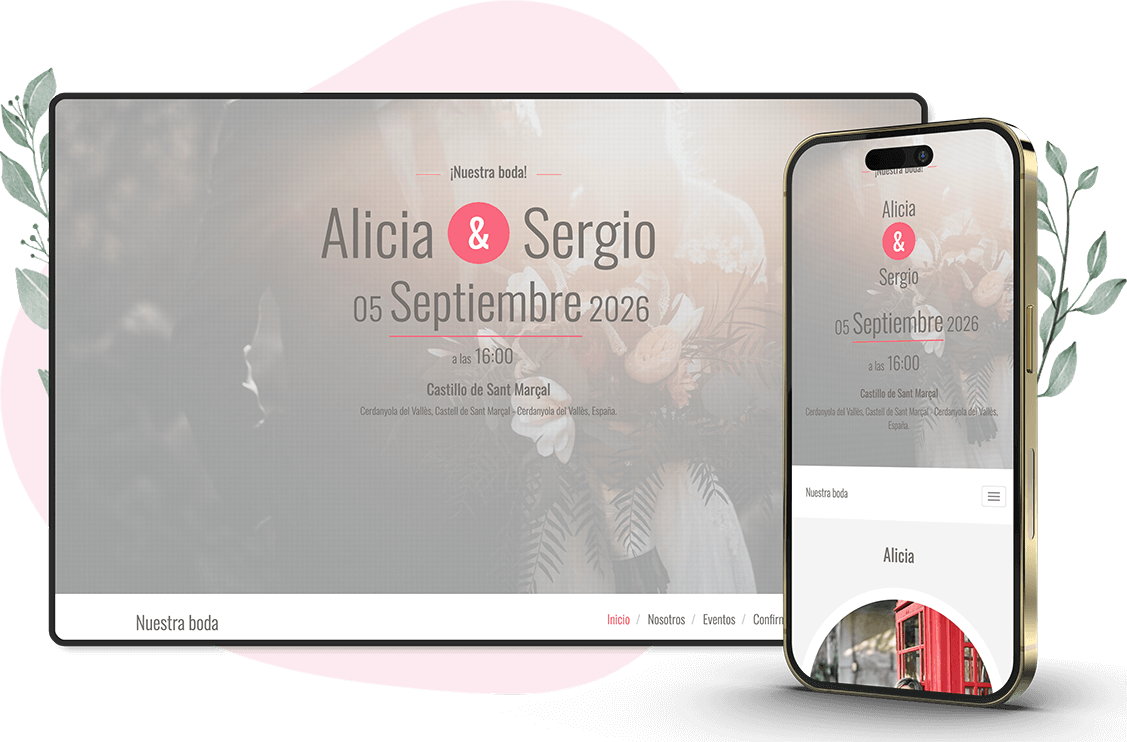 Plantilla de invitación online de Boda: Sublime