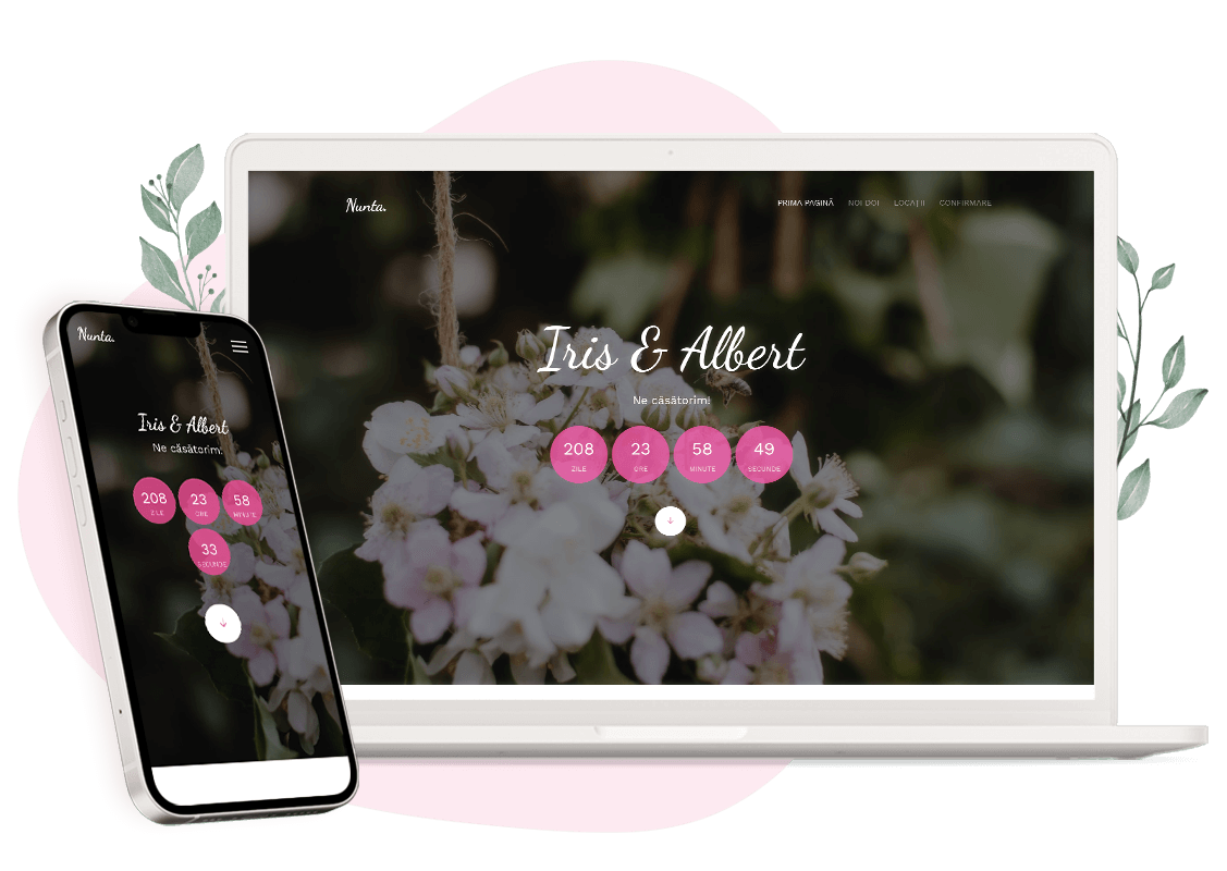 Plantilla de invitación online de Boda: The two of us